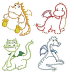 Stickserie - Knuffeldrachen ZickZack Appli